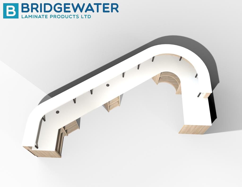 Rendered birds eye view of the Edge Hill University reception counter