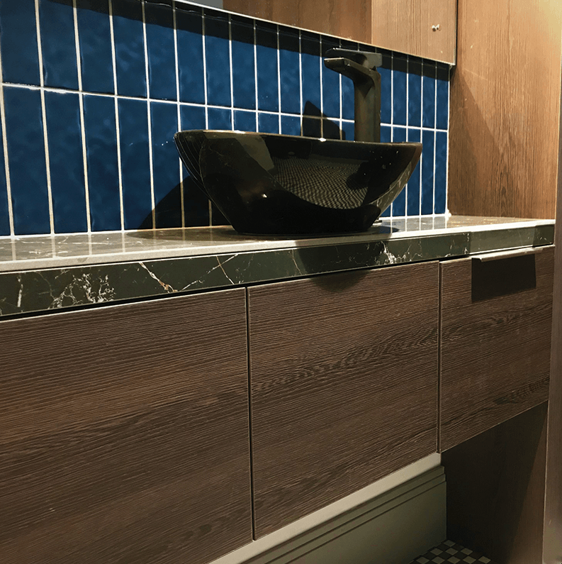 Vanity unit installed by Bridgewater on site at Brook House